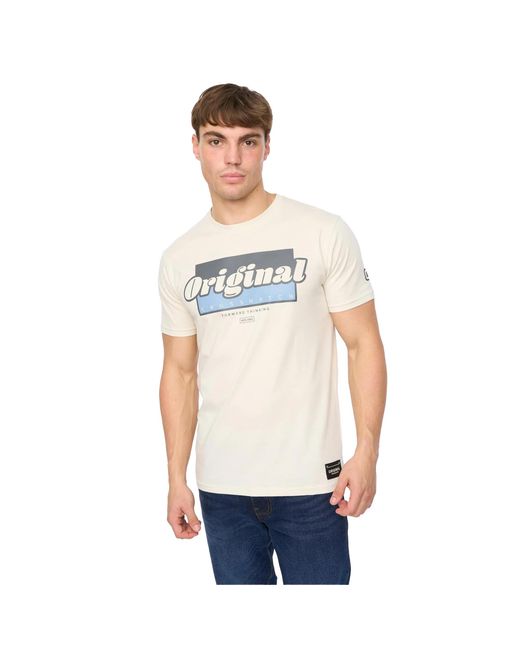 Crosshatch White Chevin T-Shirt (Off) Cotton for men