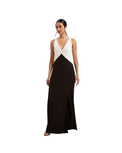 Ted Baker Black Sucre Contrast Paneling Midi Dress