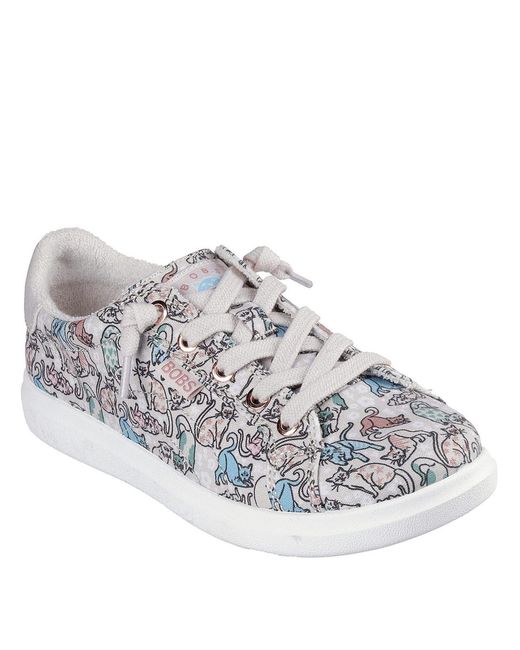Skechers Natural Bobs D Vine Dog Graphic Canvas Low Top Sneakers