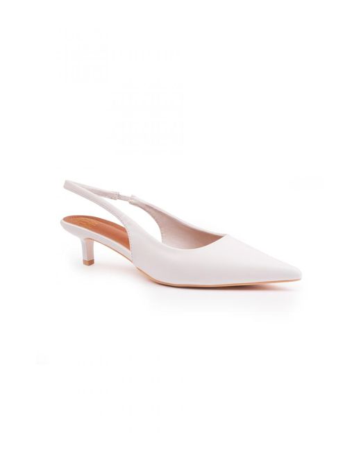 Where's That From Purple 'New' Form Low Kitten Heels With Pointed Toe & Elastic Slingback