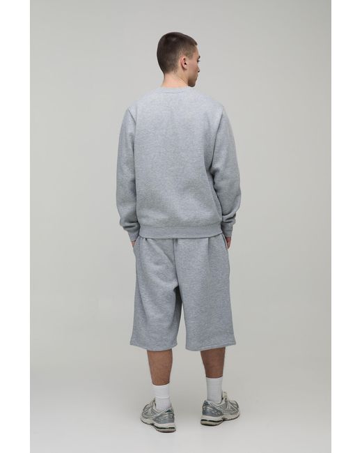 BoohooMAN Gray Basic Jersey Jort for men