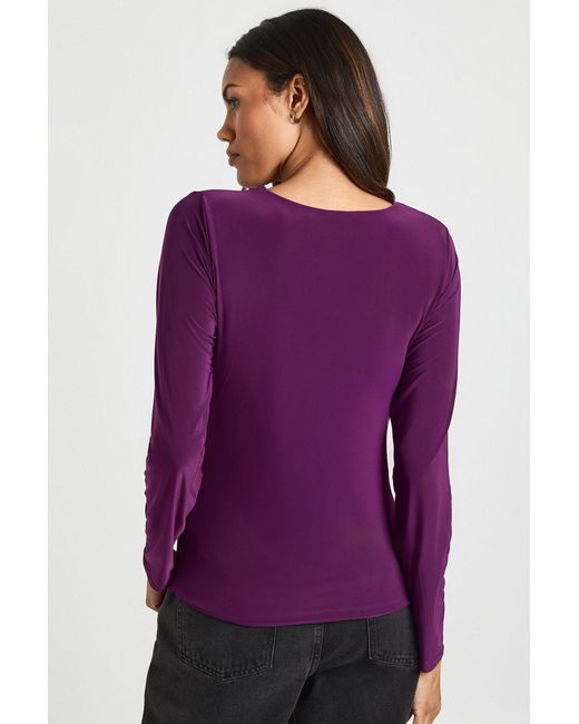 Boohoo Purple Maternity Double Layer Slinky Long Sleeve T-Shirt