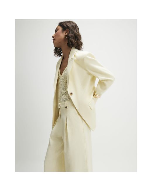 River Island Natural Blazer Cotton Cinched