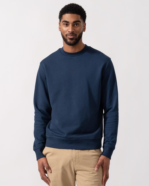 Boss Blue Wesmall Crew Sweatshirt for men