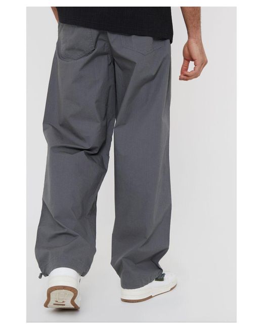 Threadbare Gray 'Skate' Cotton Relaxed Fit Cuffed Trousers for men