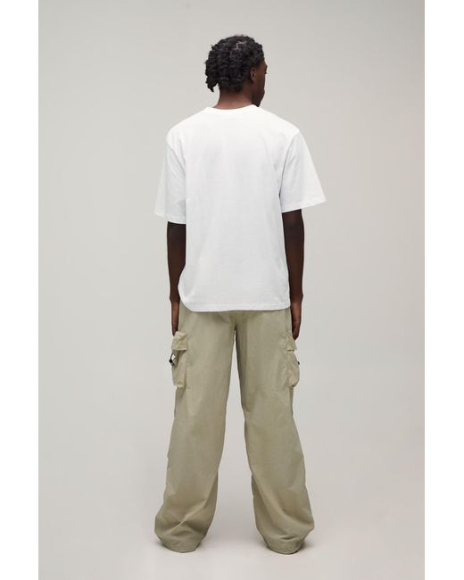BoohooMAN Green Baggy Fit Cargo Utility Track Pants for men