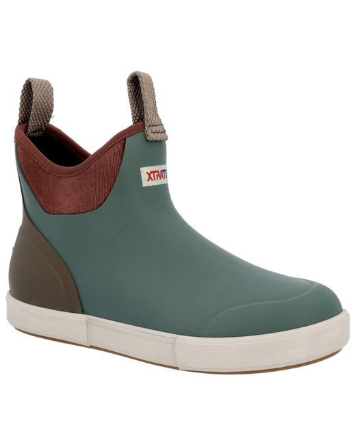 XtraTuf Blue Ankle Deck Vintage Rubber Sage Wellington Boots