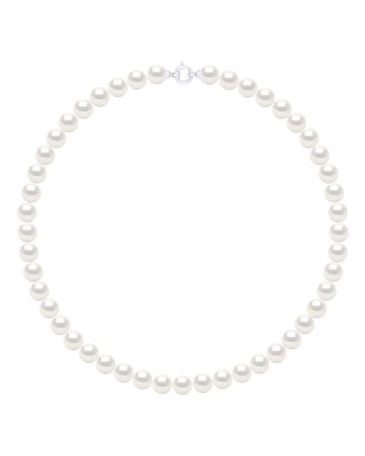 Ateliers Saint Germain Metallic Necklace Row Princess Of Real Cultured Freshwater Pearls Round 8-9 Mm