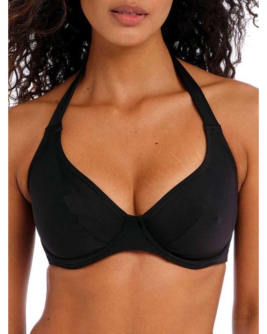 Freya Black Jewel Cove Halter Bikini Top