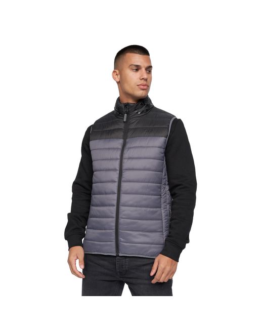 Crosshatch Gray Presnell High-Neck Gilet Cotton for men