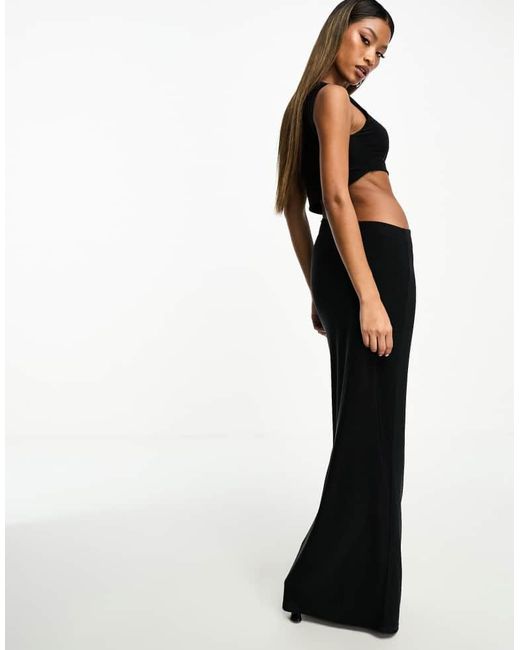 ASOS Black Slinky Cut Out Maxi Dress