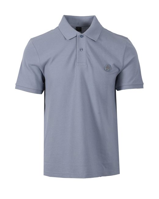 Moose Knuckles Blue Everett Polo Shirt Jet Stream for men