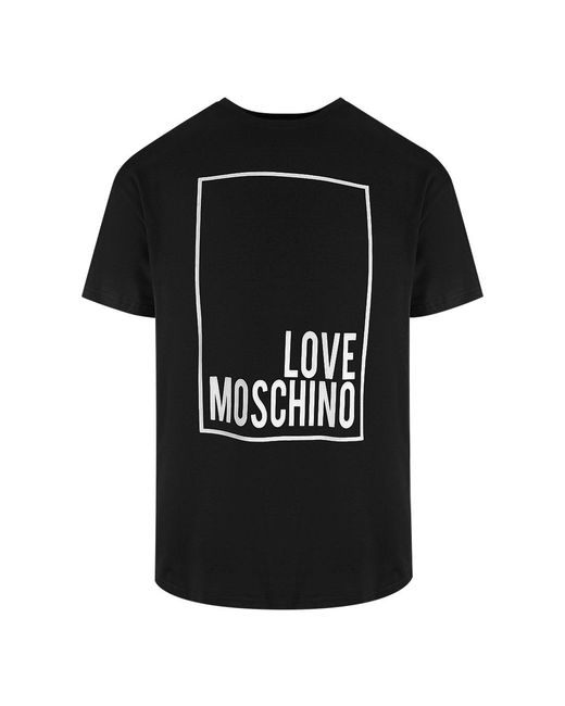 Moschino Black Love Box Logo T-Shirt Cotton for men
