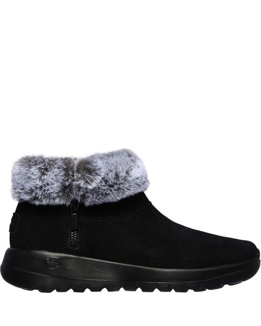 Skechers Black Ladies On The Go Joy Suede Ankle Boots