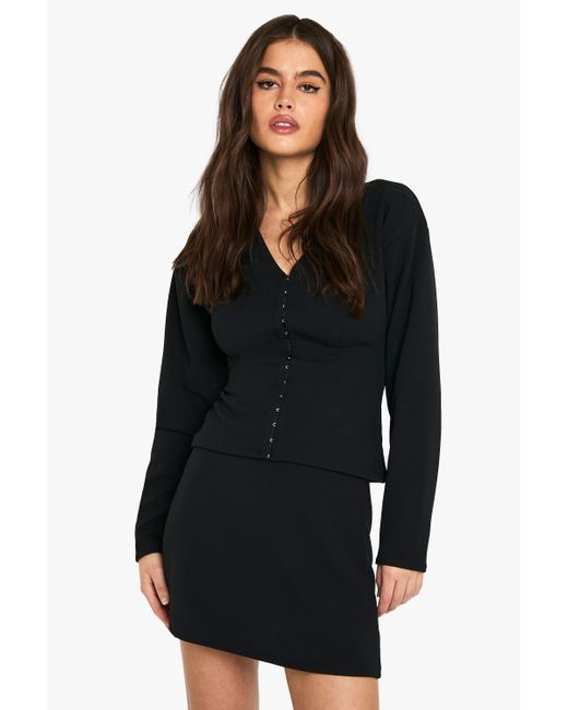 Boohoo Black A-Line Mini Skirt