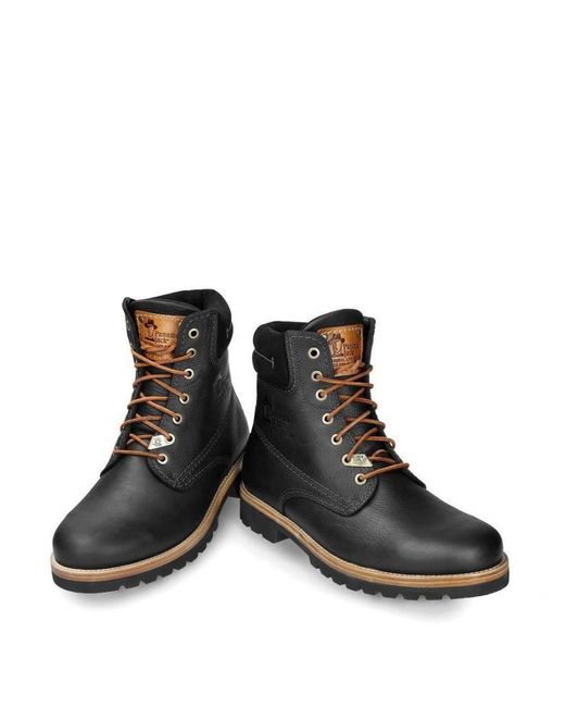 Panama Jack Black 03 C27 Boots Waterproof Leather Laces Hiking Ankle Chukka for men