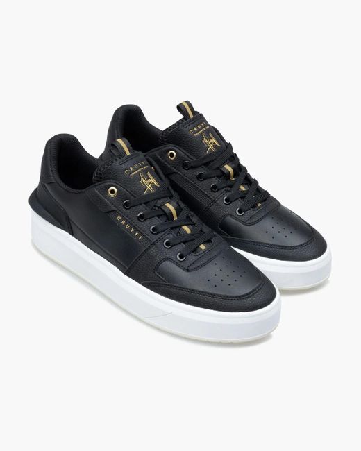 Cruyff Black Endorsed Tennis Leather Trainers for men