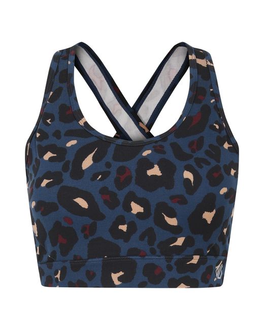 Dare 2b Blue Ladies Swift Ii Animal Print Sports Bra (Moonlight Denim)