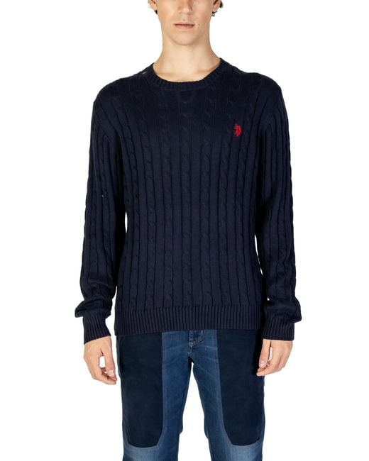 U.S. POLO ASSN. Zopfstrickpullover Classic Fit in Blue für Herren