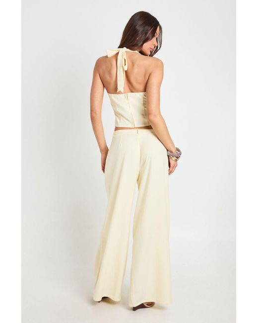 Boohoo Natural Halter Strap Tailored Corset
