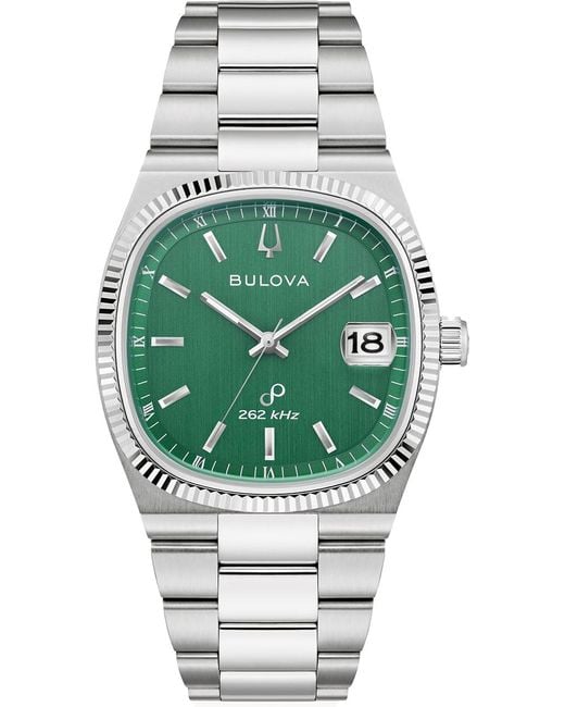 Bulova Green Super Seville Watch 96B439 Stainless Steel for men