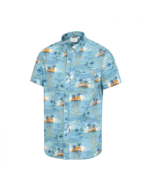 Mountain Warehouse Hawaiian Overhemd Met Korte Mouwen (blauw) in het Blue voor heren