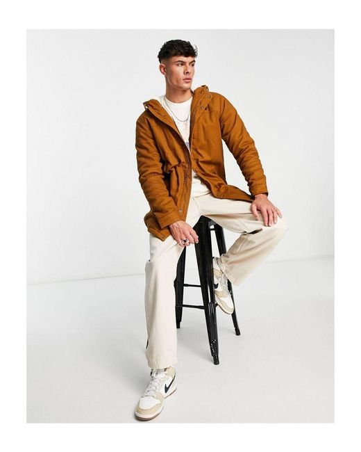 Only & sons parka with fleece sales lined hood