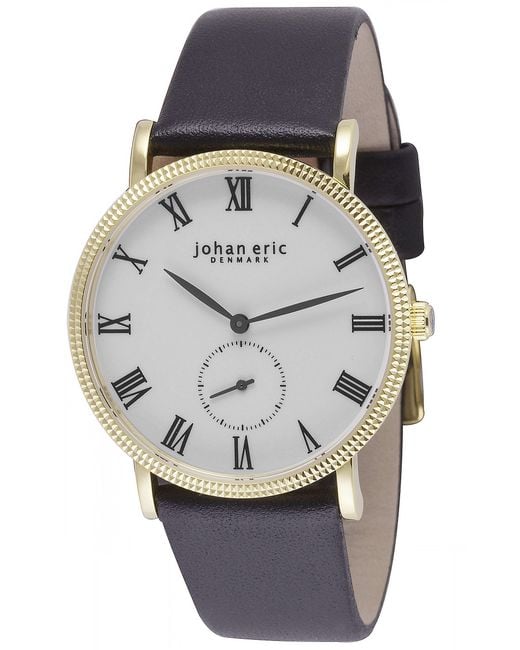 Johan Eric Gray Watch, Case, Dial, Leather for men
