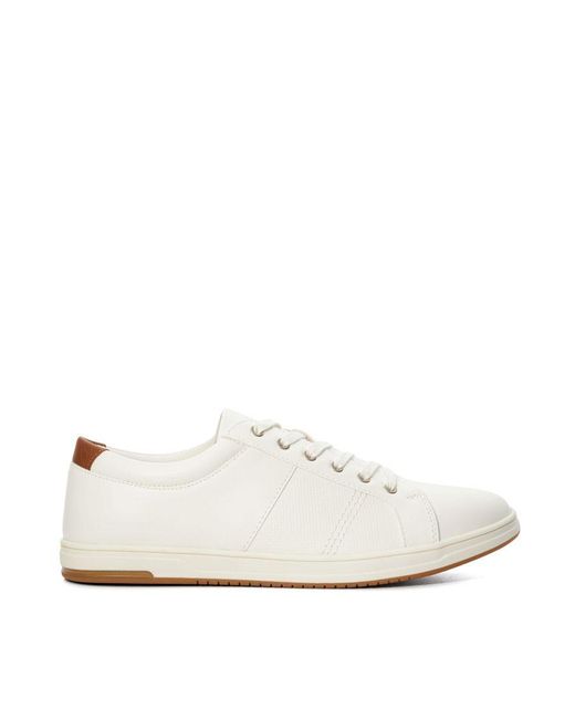 Dune White Trez - Lace Up Cup Sole Trainers for men