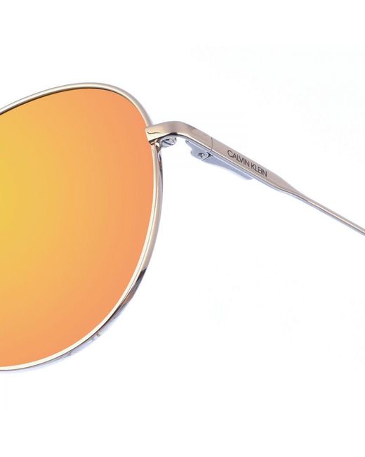 Calvin Klein White Metal Sunglasses With Circular Shape Ck20104S