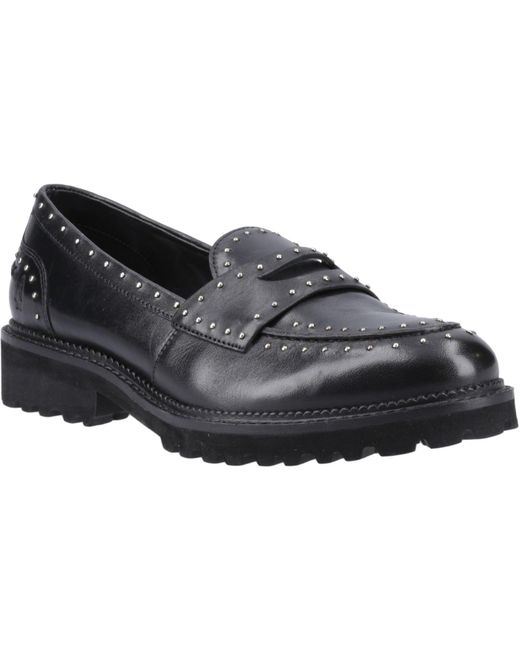 Hush Puppies Black Genie Leather Standard Loafers