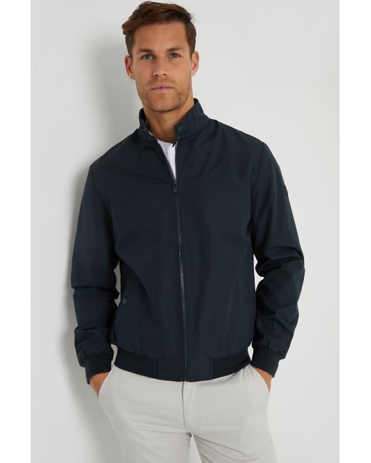 Threadbare Blue 'Arnest' Showerproof Harrington Style Jacket for men