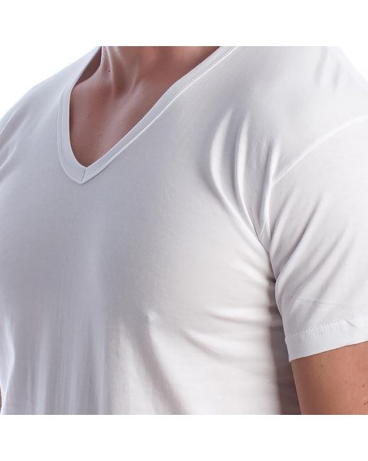 Q En White Short Sleeve Cotton Undershirt Q1004 for men