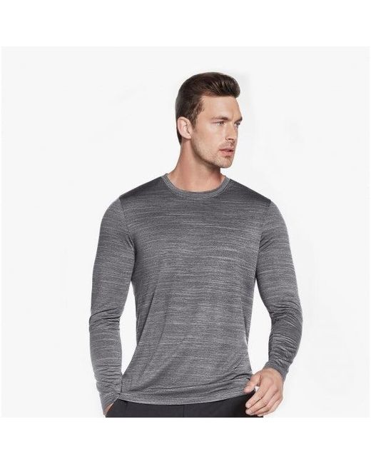 Skechers Gray M3Lt157/Ltgy On The Road Long Sleeve T-Shirt Alloy/Bold for men