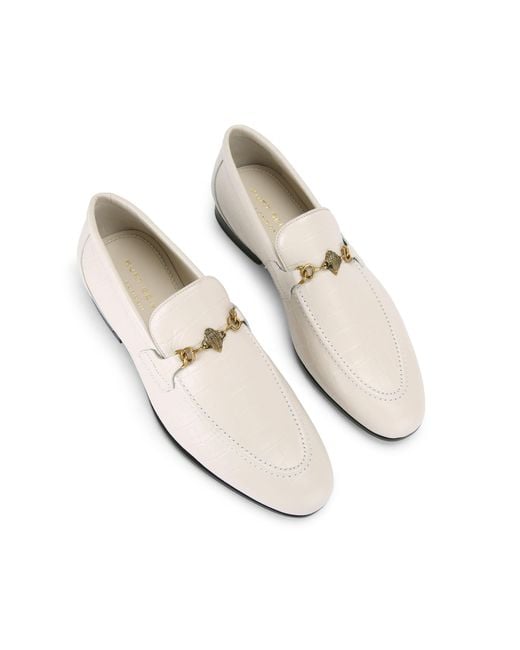 Kurt Geiger White Leather Alton Croc Loafers for men