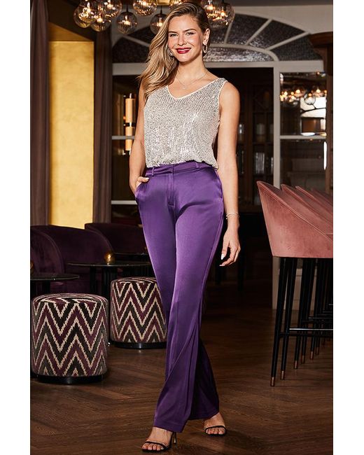 Sosandar Purple Amethyst Flared Trousers
