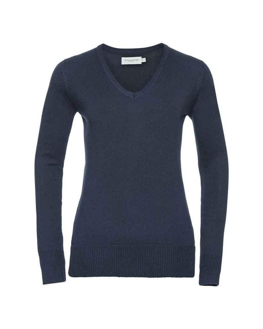 Russell Blue Marl V-Neck Sweatshirt