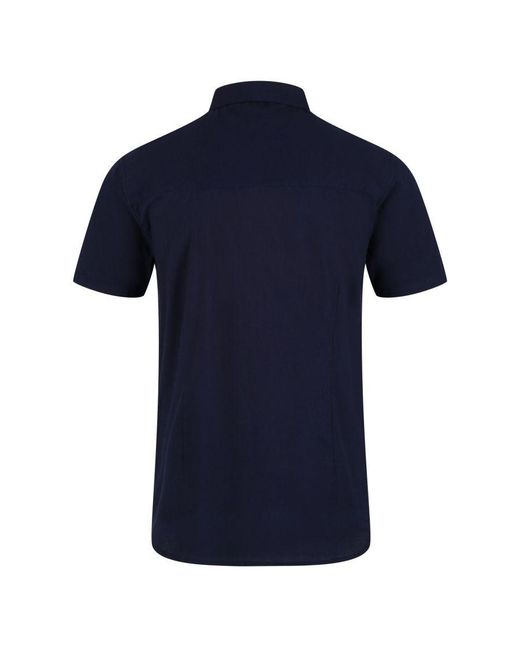 Regatta Blue Mikel Oxford Short-Sleeved Shirt for men