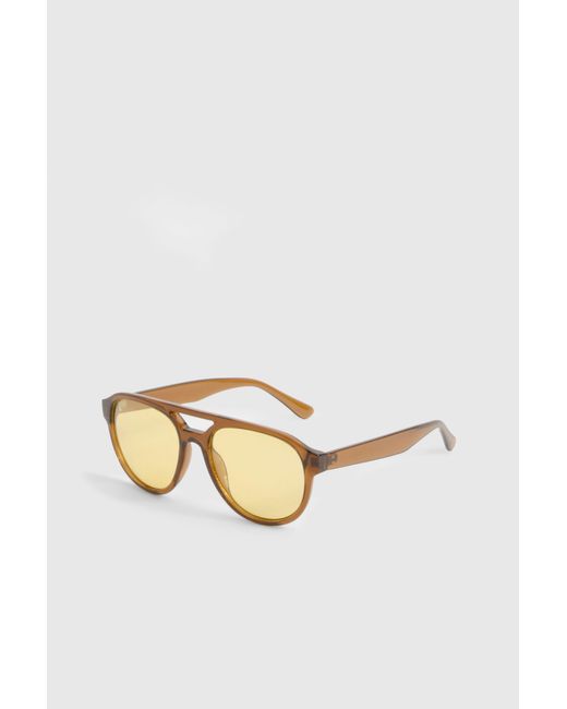 Boohoo Black Lenses Retro Aviator Sunglasses