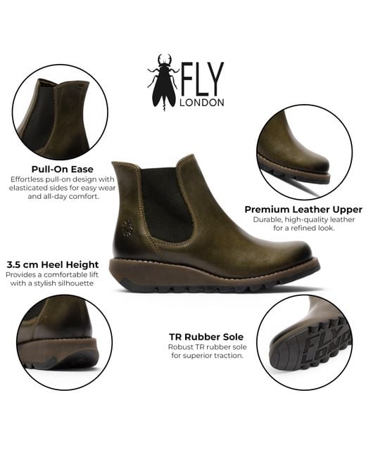 Fly London Black Diesel Chelsea Leather Ankle Boots
