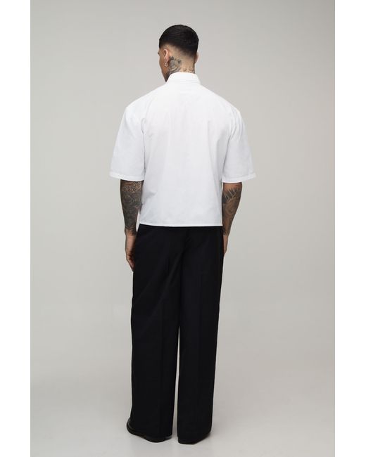 BoohooMAN Black Tall Extreme Wide Leg Tailored Trousers for men