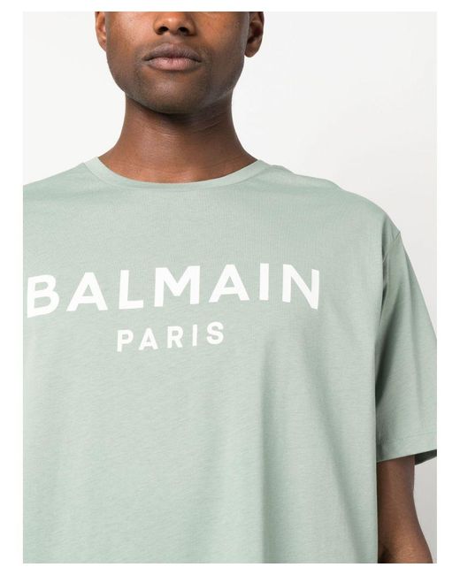 Balmain T-shirt Met Logoprint in het Green voor heren