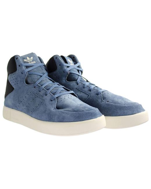 Adidas Blue Tubular Invader 2.0 Trainers Leather (Archived)