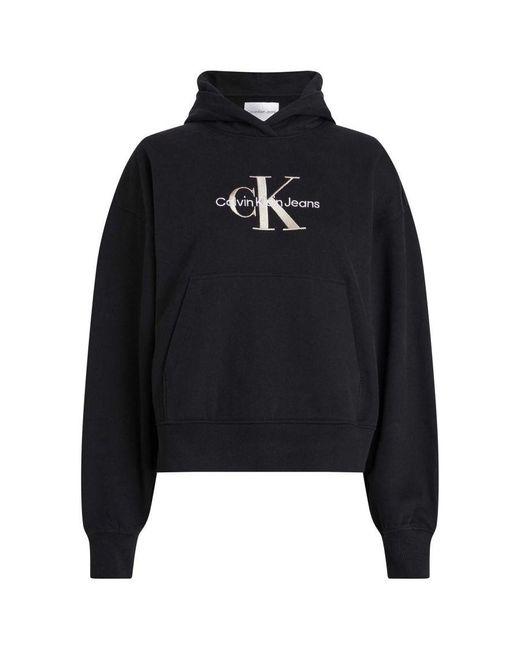 Calvin Klein Sweatshirt Ck Jeans Premium Monoloog Hoo in het Black