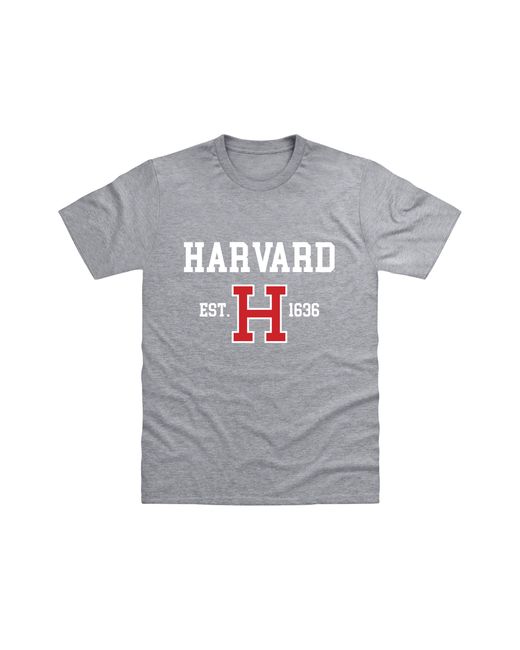 Park Fields Gray Harvard University Est 1636 Marl T-Shirt Cotton
