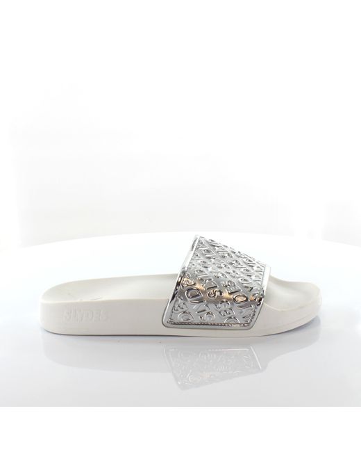 Slydes White Sky Sliders Textile