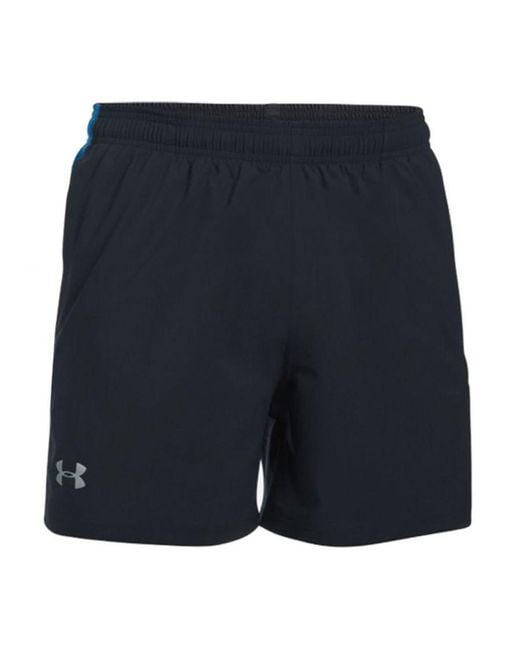 Under Armour Blue Stretch Small Logo 5" Launch Shorts 1289312 005 for men
