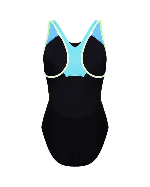 Speedo Black Fit Laneback Swimming Costume