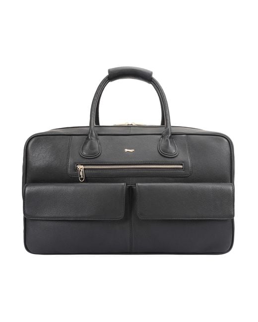 Paul Costelloe Black Madox Leather Weekender Bag