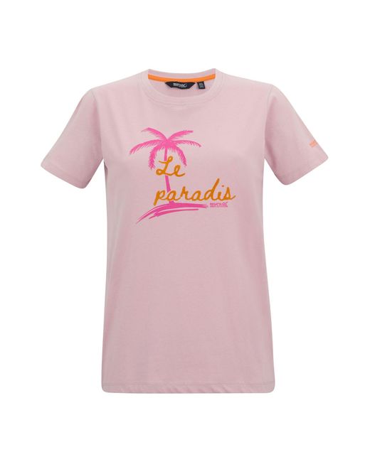 Regatta Pink Ladies Filandra Vx Palm T-Shirt Haze)